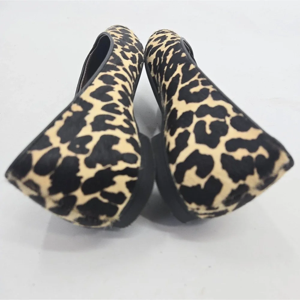 Vionic Flats Caballo Women's‎ Size 7 Shoes Leopard Calf Hair Slip On Loafers